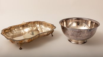 Silver Plate Bowl And Tray