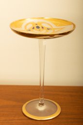 Gold Leaf And Crystal Pedestal Dish