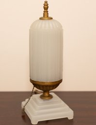 Vintage Art Deco Opaque Glass Desk Lamp