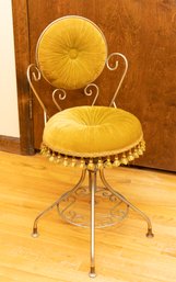 Mid Century Gold Tone Vanity Chair