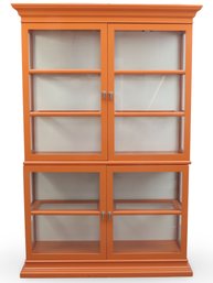 Custom Orange Century Lighted Display Cabinet