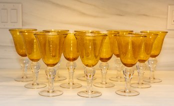 Murano Amber Glass Goblets