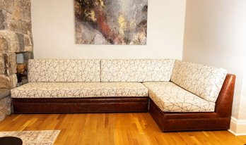 Custom Covered  L Shaped Leather Sofa