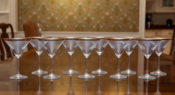 Gold Rim Martini Glasses