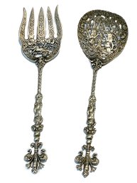 Vintage Ugo Bellini Serving Spoon & Fork Made In Italy