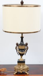 Brass And Onyx French Table Lamp