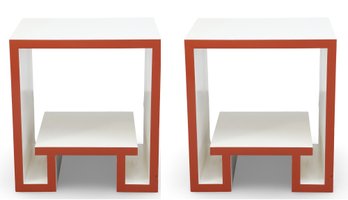 White And Orange Modern Side Tables