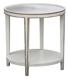 Christine Round Side Table With Antiqued Mirror Top