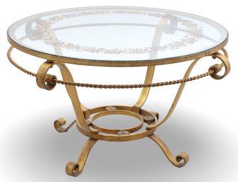 Gold Leaf Round Brass Table