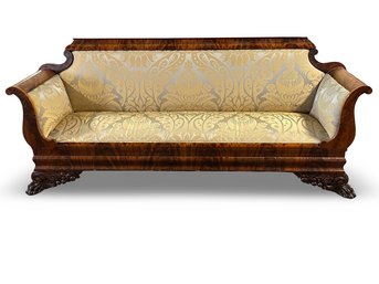 Spectacular Carved Marquetry Classical Sofa