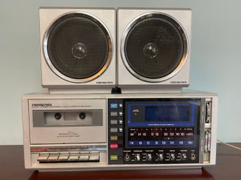 Soundesign AM/FM Stereo Electronic Clock Cassette Recorder With Two Speakers
