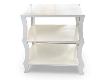 Oly Studio Ivory Lacquer Three Tier Side Table