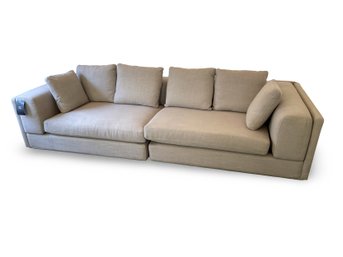 Eichholtz Contemporty  Gray Belium Linen Oversized Two Piece Sofa