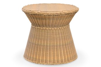 WICKER ROUND SIDE TABLE