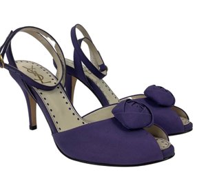 Yves Saint Laurent Violet Ankle-strap Shoes Size 37.5 Retail $595