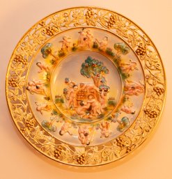 Hand Painted Cherub Wall Plate