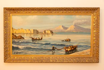 Italy Gondola Landscape Signed E Laforgia