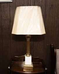 Pair Of Brass & Marble Table Lamps