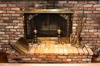 Brass Fireplace Tool Set