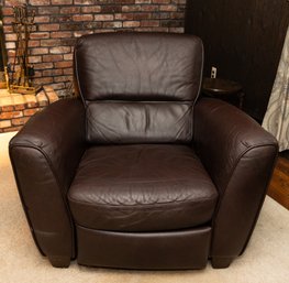 Brown Leather Recliner Club Chair