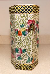 Chinese Hexagonal Tall Vase