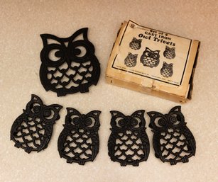 Set Of 5 Owl Trivets