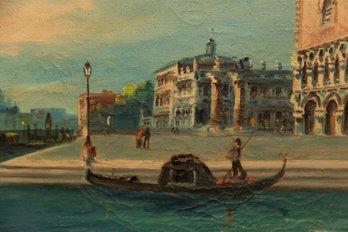 Gondola Oil On Canvas Painting