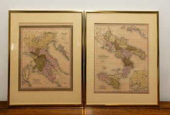 Two Framed Italy Maps