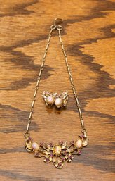 Gold Costume Necklace & Earrings