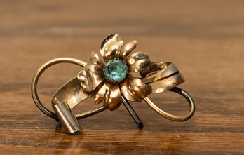 Gold Flower Brooch