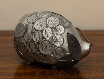 Vintage Pressed Coin Piggy Bank