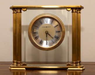 Howard Miller Brass & Glass Mantle Clock