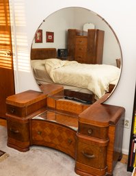 Art Deco Vanity Dresser With Stool