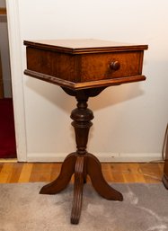 Antique Walnut Pedestal Side Table
