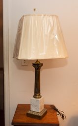 Brass Table Lamp With Marble Base