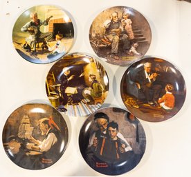Set Of 6 Norman Rockwell Collector Plates