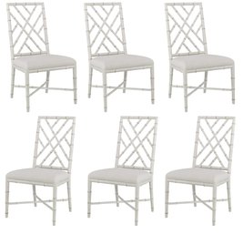 Century Furniture, Bamboo Frame, Dining Chairs, A Set Of Six