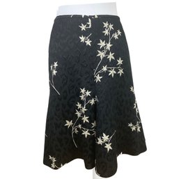 Armani Collezioni Jacquard Silk Wool Blend Skirt Size 4
