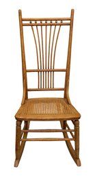 Oak Rocking Chair With Cane Seat