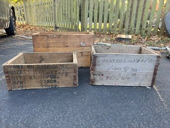 Trio Of Wooden Crates
