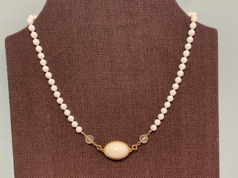 Vintage White Bead Necklace