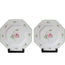 Pair Of Limoges Floral Plates