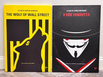 V For Vendeltta And The Wolf Of Wall Street Canvas Movie Wall Art