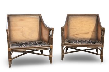 Pair Of Wood Back Chairs