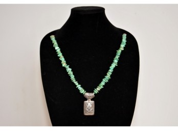 Vintage Turquoise And Sterling 925 Necklace