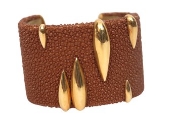 De Grisogono Galuchat 18k Gold Mocha Bracelet