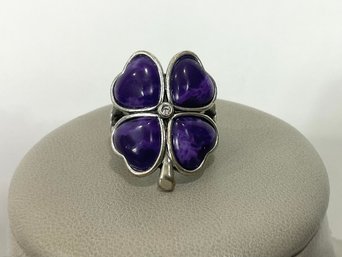 Lucky Brand Purple Four Leaf Clover Ring