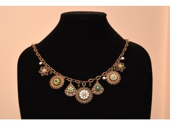 Costume Filigree Charm Necklace