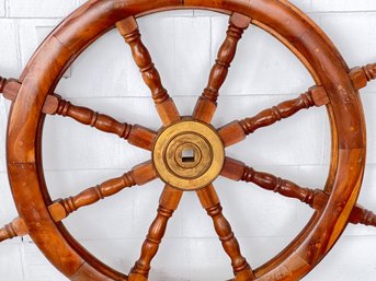 Vintage 43 Inch Diameter Ships Wheel