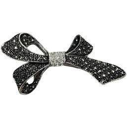 Marcasite Bow Brooch